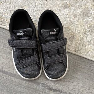 Puma Kids Glittery Black Sneakers. Size 10.